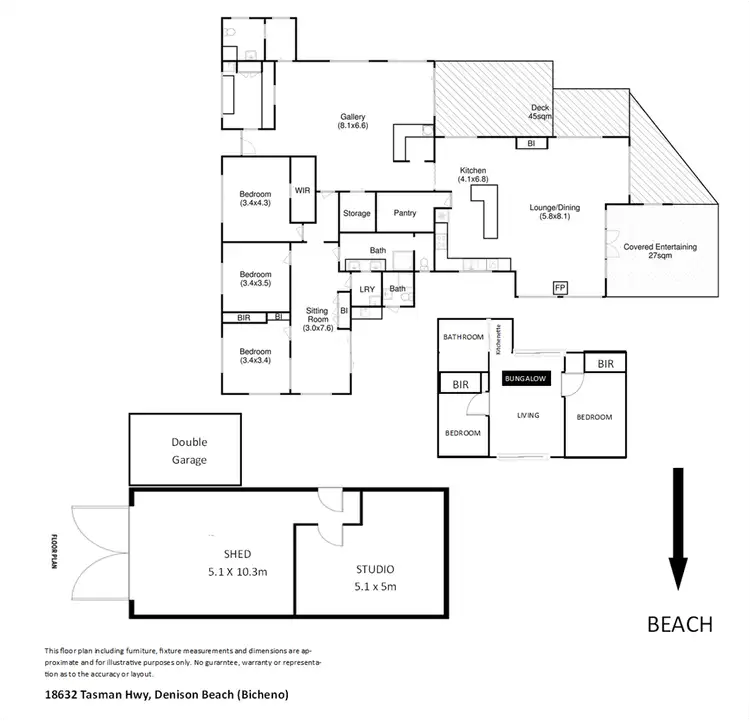 Floorplan of Homely house listing, 18632 Tasman Highway (Denison Beach), Bicheno TAS 7215