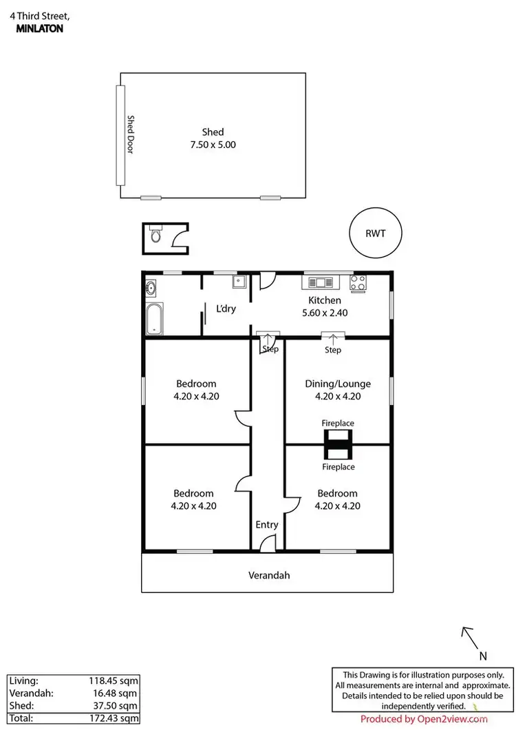 Floorplan of Homely house listing, 4 Third Street, Minlaton SA 5575