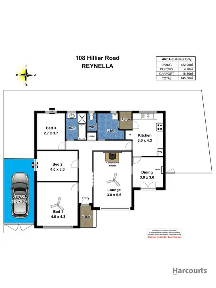 Floorplan of Homely house listing, 108 Hillier Road, Reynella SA 5161