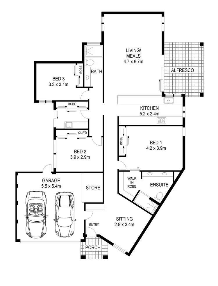 Floorplan of Homely house listing, 61B McBeth Way, Kardinya WA 6163