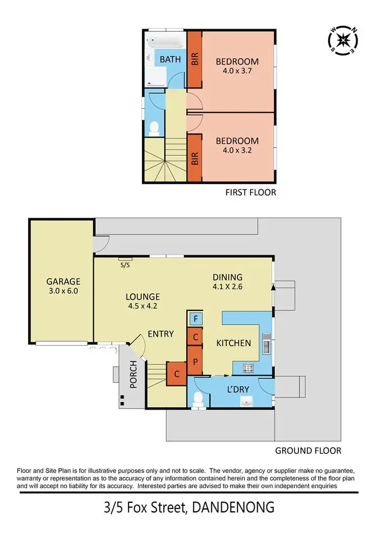 Floorplan of Homely townhouse listing, 3/5 Fox Street, Dandenong VIC 3175
