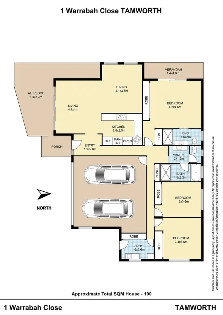 Floorplan of Homely house listing, 1 Warrabah Close, Tamworth NSW 2340