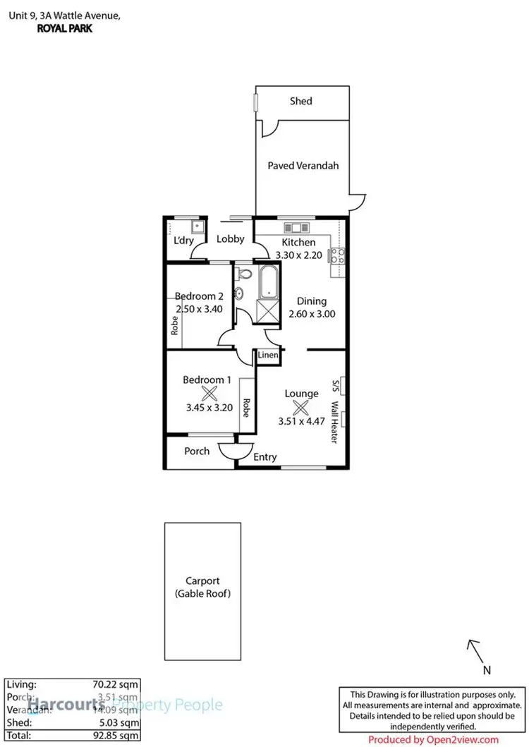Floorplan of Homely unit listing, 9/3A Wattle Avenue, Royal Park SA 5014