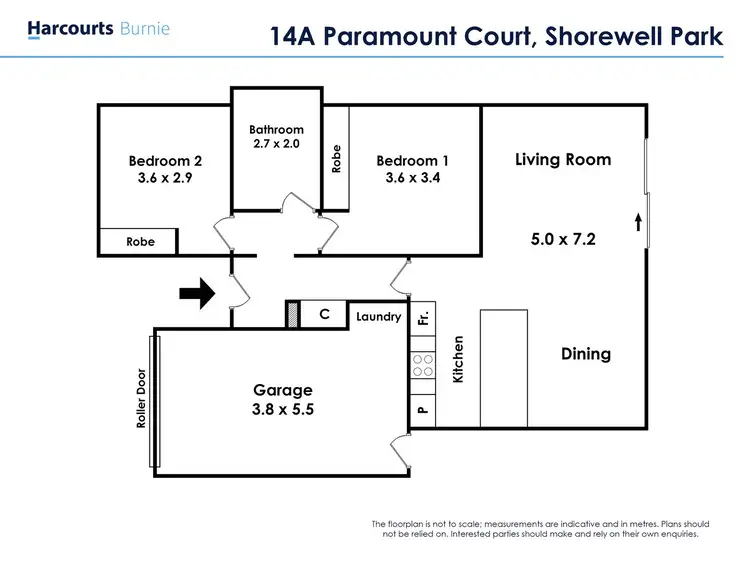 Floorplan of Homely unit listing, 1/14 Paramount Court, Shorewell Park TAS 7320