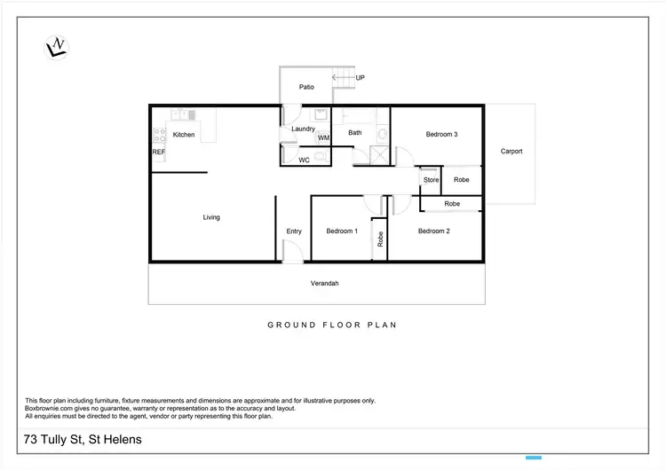Floorplan of Homely house listing, 73 Tully Street, St Helens TAS 7216