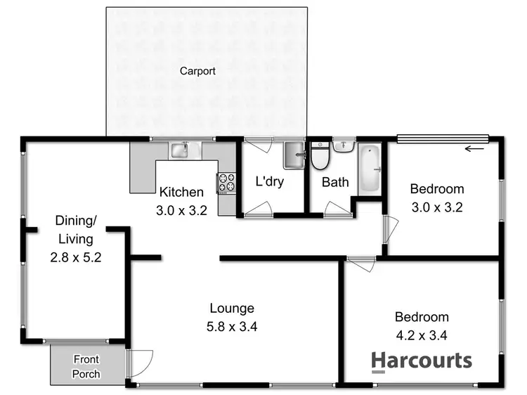 Floorplan of Homely unit listing, 1/111 George Street, Devonport TAS 7310
