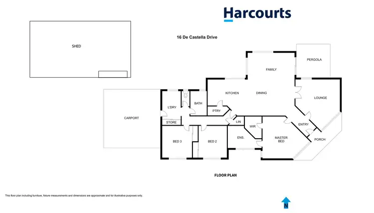 Floorplan of Homely house listing, 16 De Castella Drive, Horsham VIC 3400