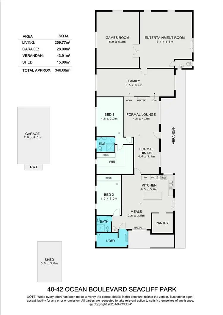 Floorplan of Homely house listing, 40-42 Ocean Boulevard, Seacliff Park SA 5049