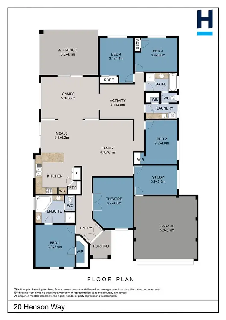 Floorplan of Homely house listing, 20 Henson Way, Clarkson WA 6030