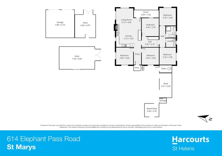 Floorplan of Homely rural property listing, 614 Elephant Pass Road, Gray TAS 7215
