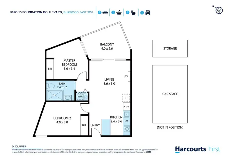 Floorplan of Homely apartment listing, 503/78 Foundation Boulevard, Burwood East VIC 3151