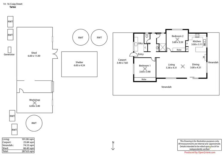 Floorplan of Homely house listing, 14-16 Craig Street, Tarlee SA 5411