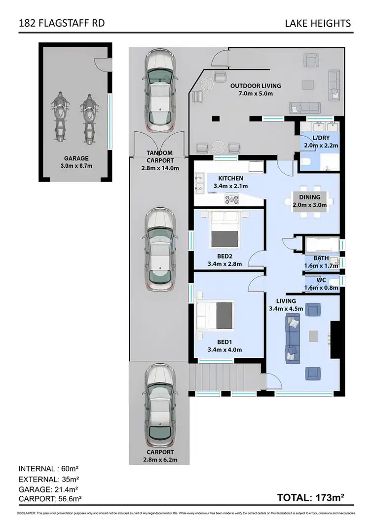 Floorplan of Homely house listing, 182 Flagstaff Road, Lake Heights NSW 2502