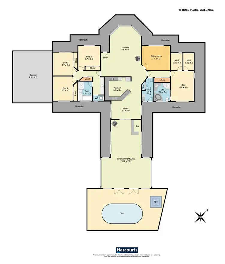 Floorplan of Homely house listing, 18 Rose Place, Waldara VIC 3678
