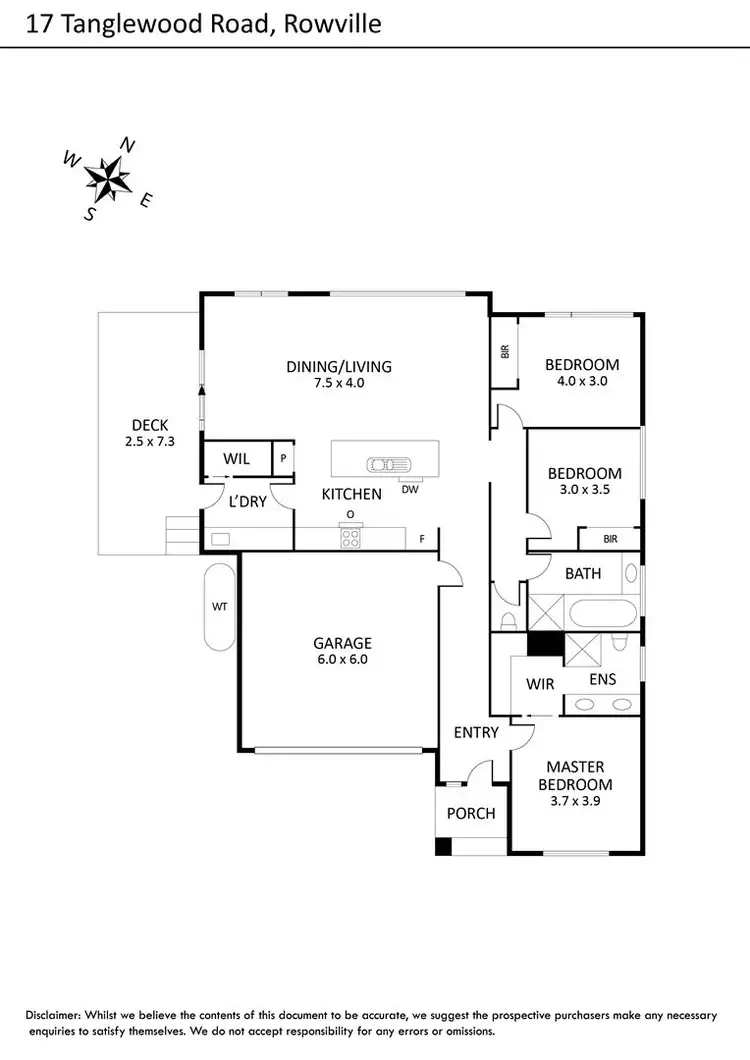 Floorplan of Homely house listing, 17 Tanglewood Road, Rowville VIC 3178