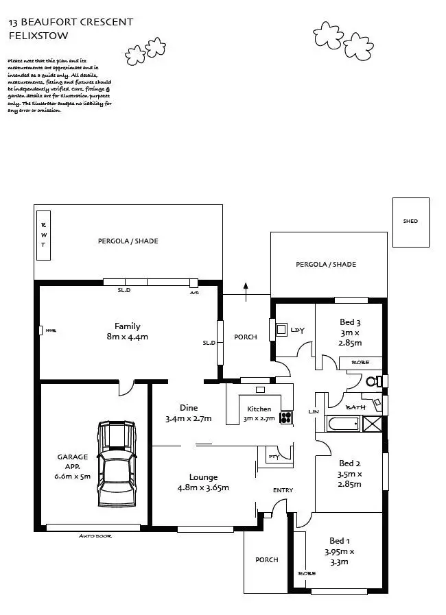 Floorplan of Homely house listing, 13 Beaufort Crescent, Felixstow SA 5070