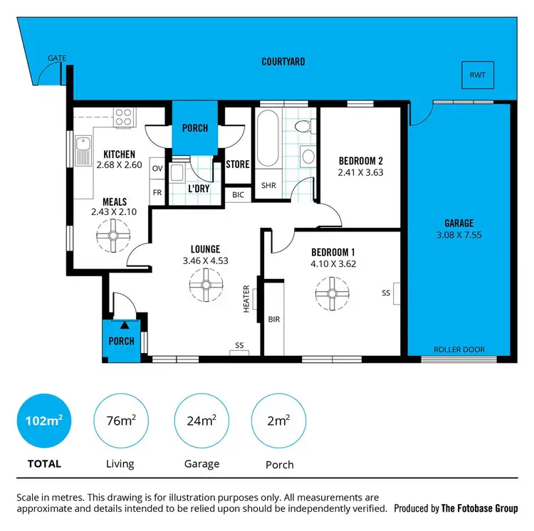 Floorplan of Homely unit listing, 1/4 Wattle Avenue, Hove SA 5048