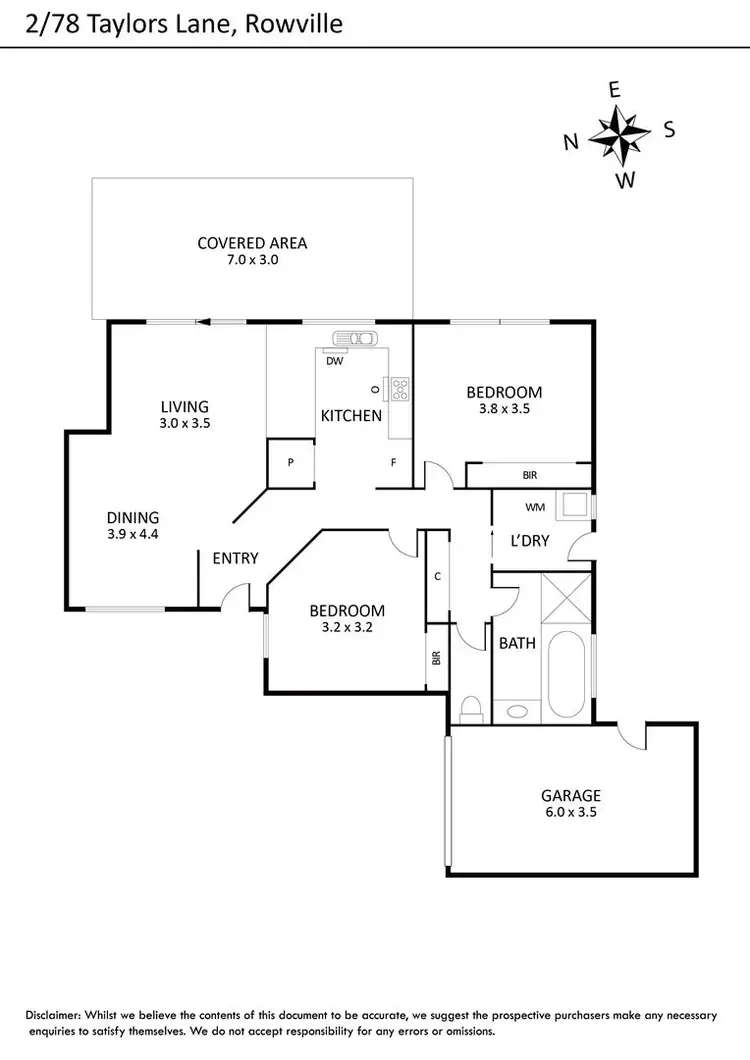 Floorplan of Homely unit listing, 2/78 Taylors Lane, Rowville VIC 3178