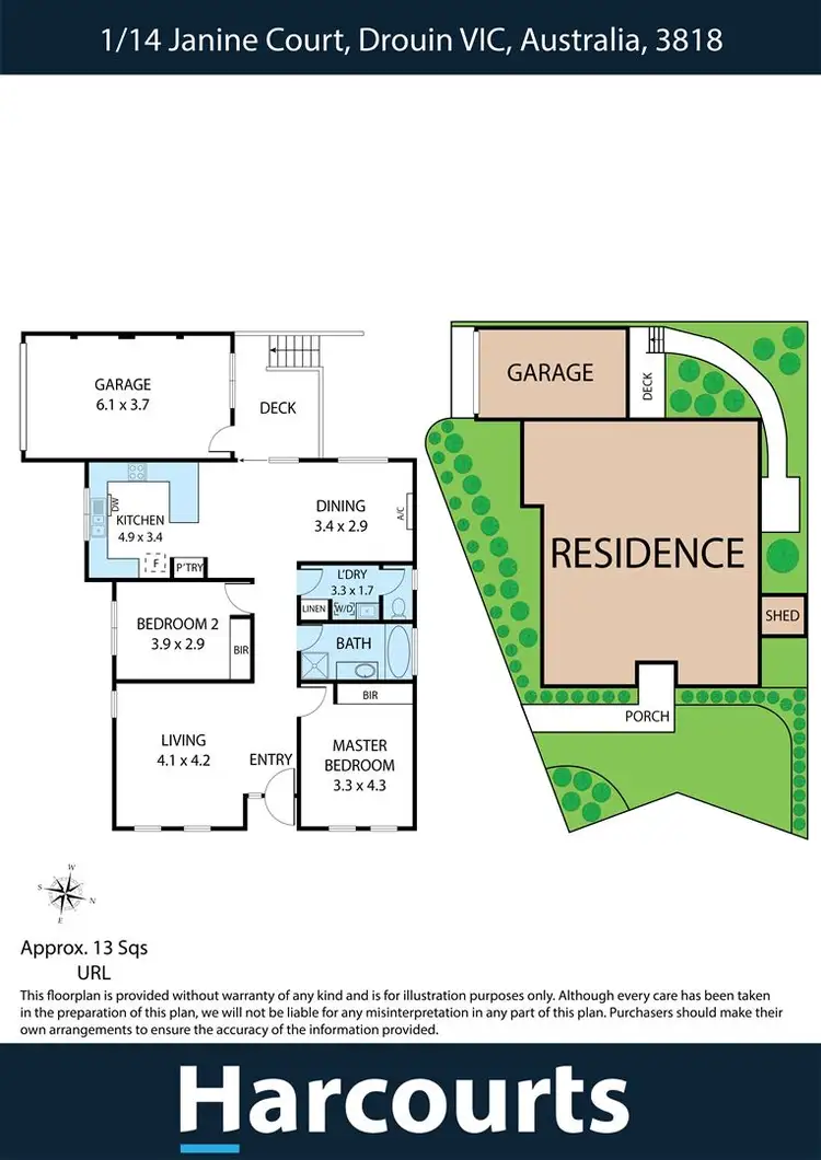 Floorplan of Homely unit listing, 1/14 Janine Court, Drouin VIC 3818