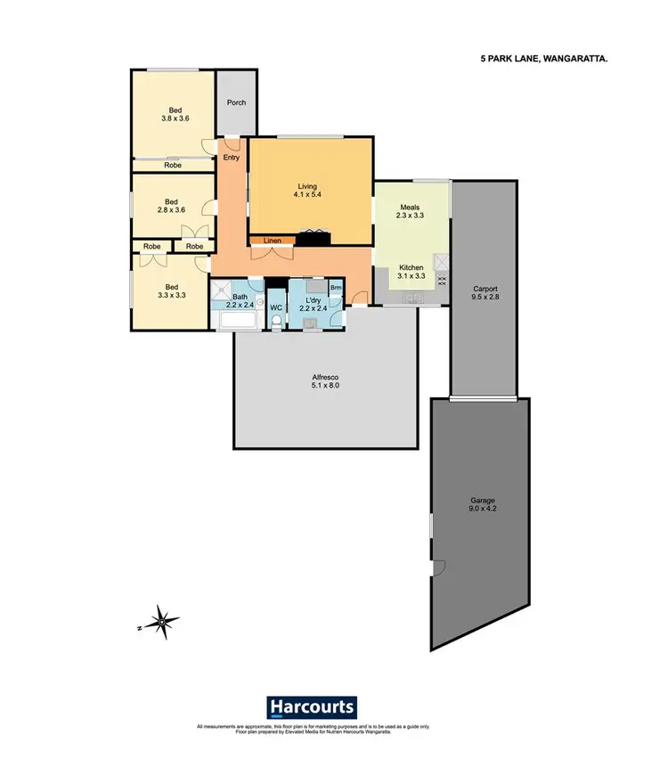 Floorplan of Homely house listing, 5 Park Lane, Wangaratta VIC 3677