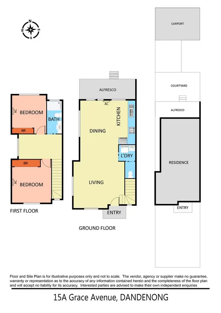 Floorplan of Homely townhouse listing, 15A Grace Avenue, Dandenong VIC 3175