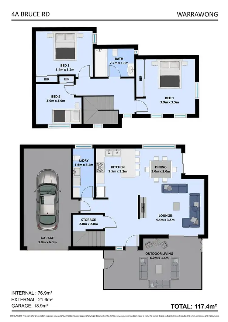 Floorplan of Homely townhouse listing, 4a Bruce Road, Warrawong NSW 2502