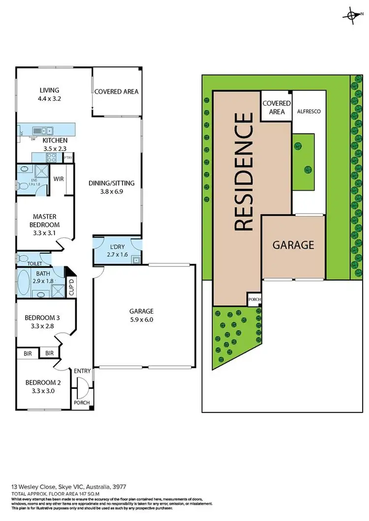Floorplan of Homely house listing, 13 Wesley Close, Skye VIC 3977