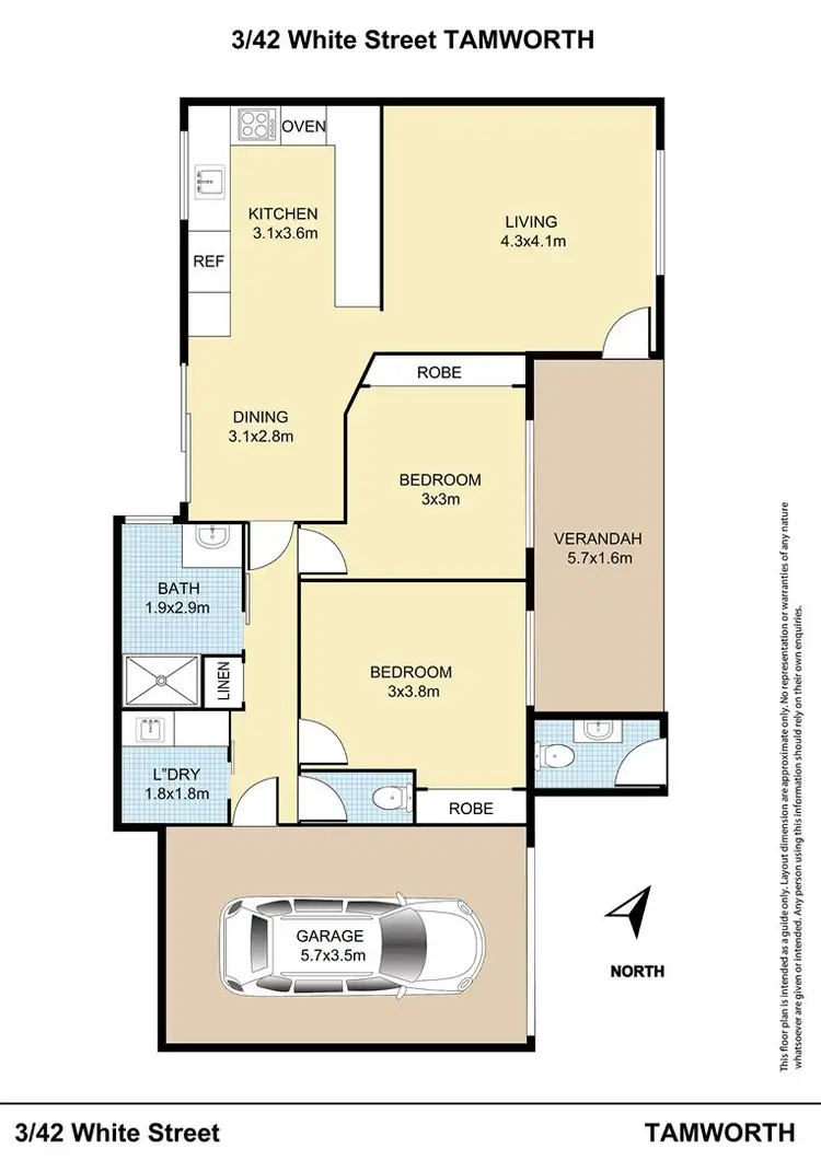 Floorplan of Homely unit listing, Unit 3/42 White Street, Tamworth NSW 2340