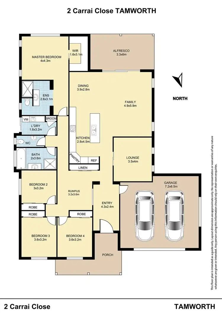 Floorplan of Homely house listing, 2 Carrai Close, Tamworth NSW 2340