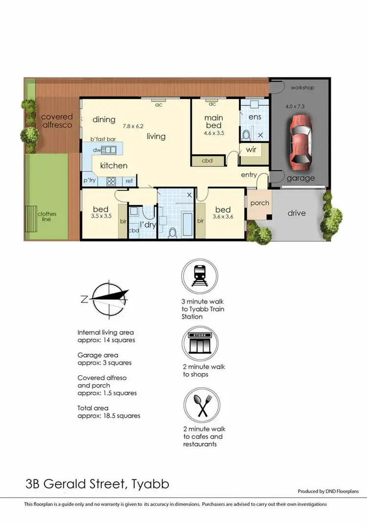 Floorplan of Homely unit listing, 3B Gerald Street, Tyabb VIC 3913