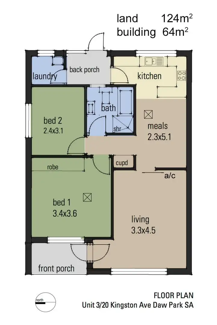 Floorplan of Homely unit listing, 3/20 Kingston Avenue, Daw Park SA 5041