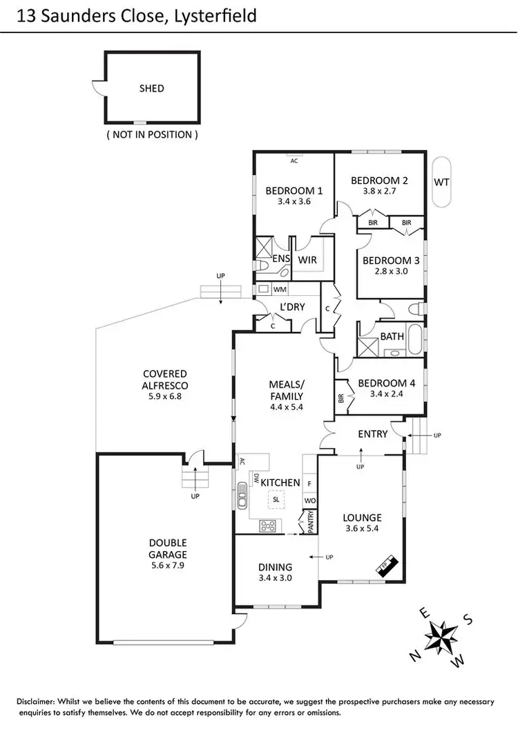 Floorplan of Homely house listing, 13 Saunders Close, Lysterfield VIC 3156