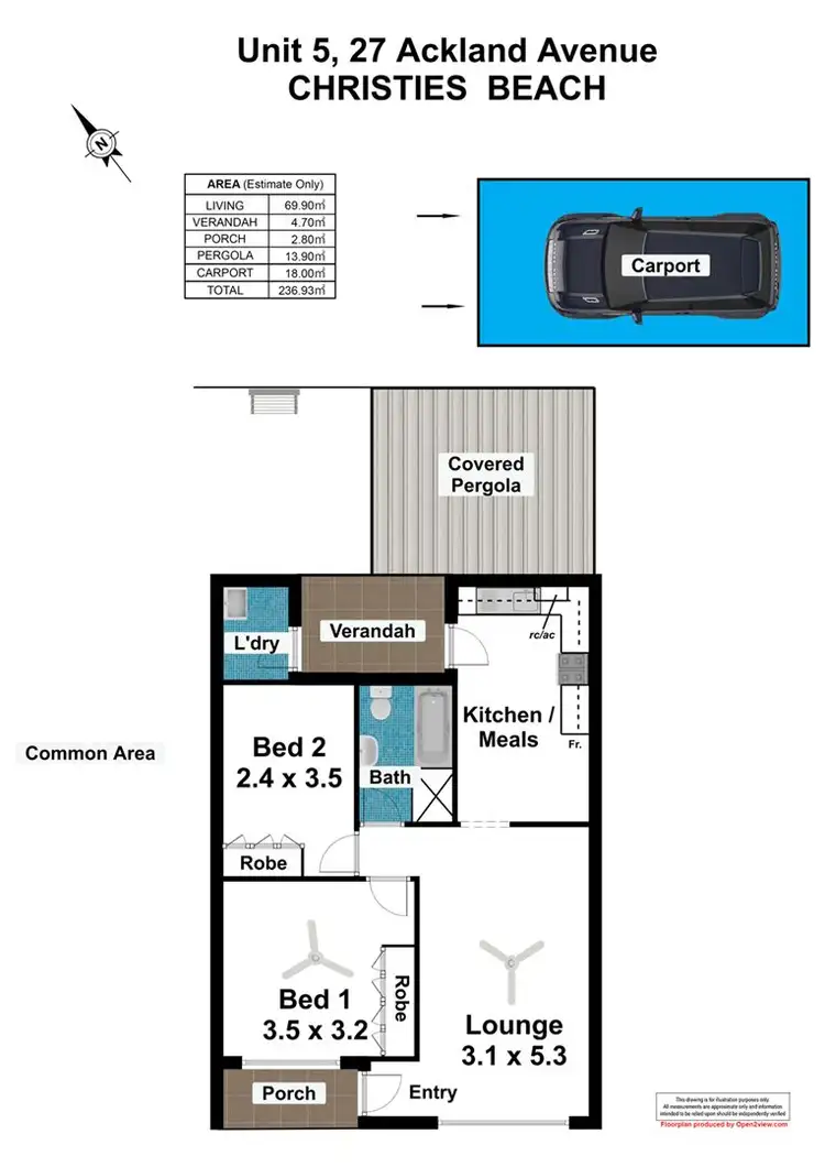 Floorplan of Homely unit listing, 5/27 Ackland Avenue, Christies Beach SA 5165