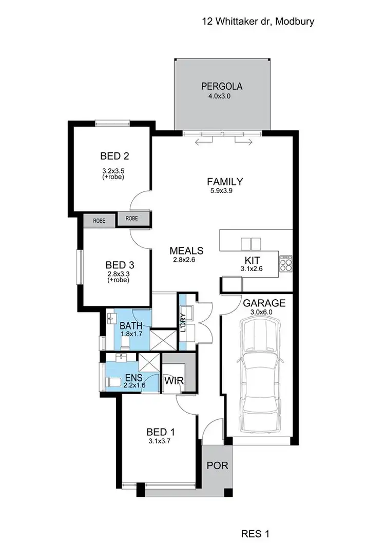 Floorplan of Homely house listing, 12 Whittaker Drive, Modbury SA 5092