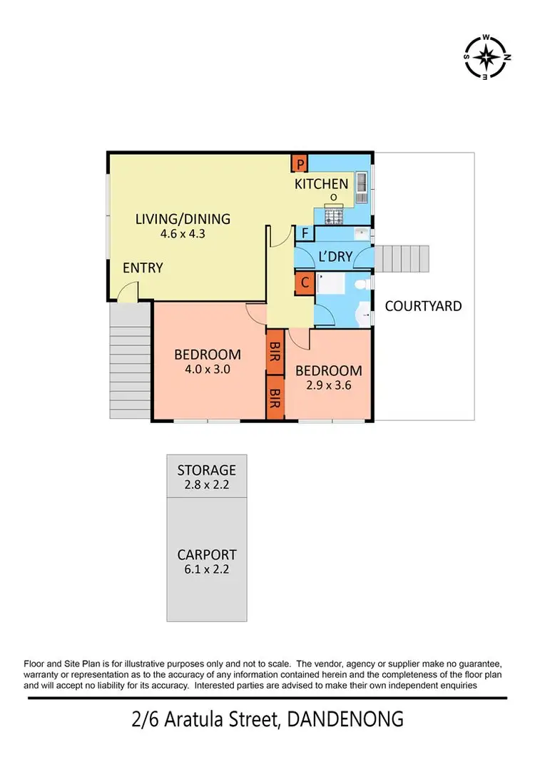 Floorplan of Homely unit listing, 2/6 Aratula Street, Dandenong VIC 3175