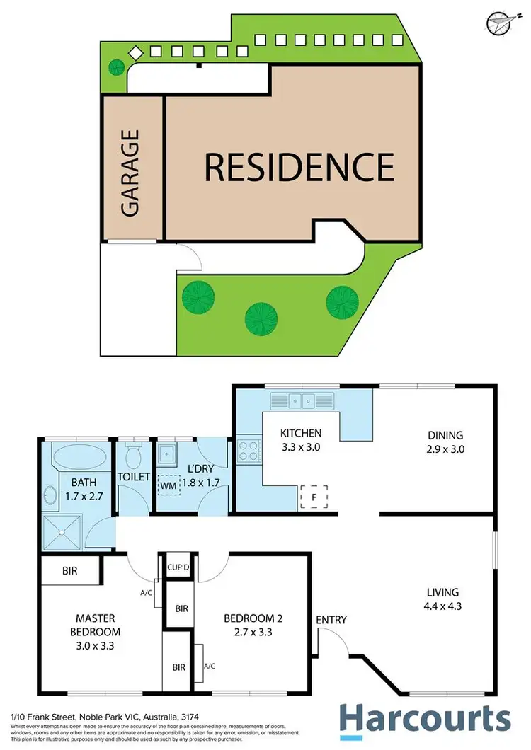 Floorplan of Homely unit listing, 1/10 Frank Street, Noble Park VIC 3174