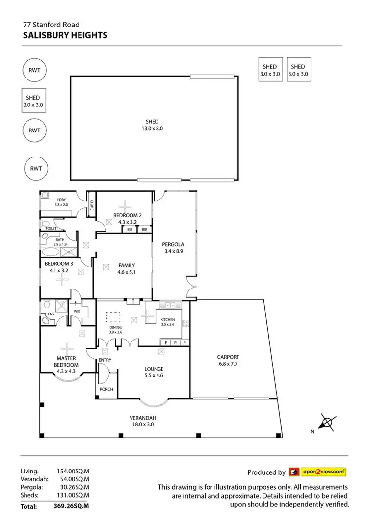 Floorplan of Homely house listing, 77 Stanford Road, Salisbury Heights SA 5109