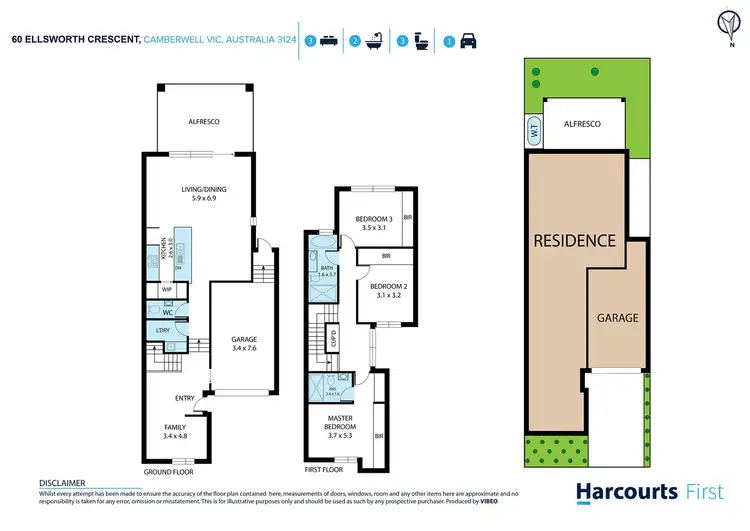 Floorplan of Homely townhouse listing, 60 Ellsworth Crescent, Camberwell VIC 3124