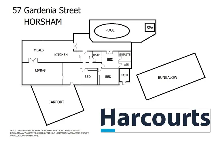 Floorplan of Homely house listing, 57 Gardenia Street, Horsham VIC 3400