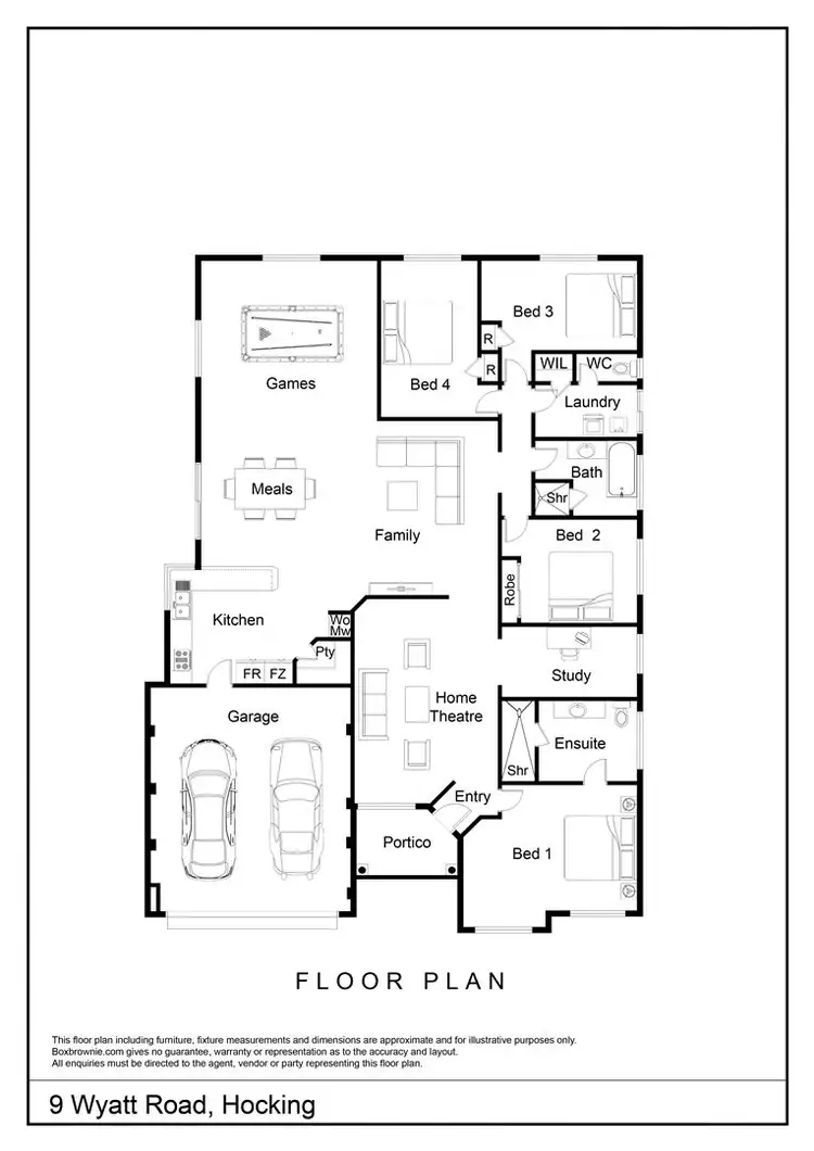 Floorplan of Homely house listing, 9 Wyatt Road, Hocking WA 6065