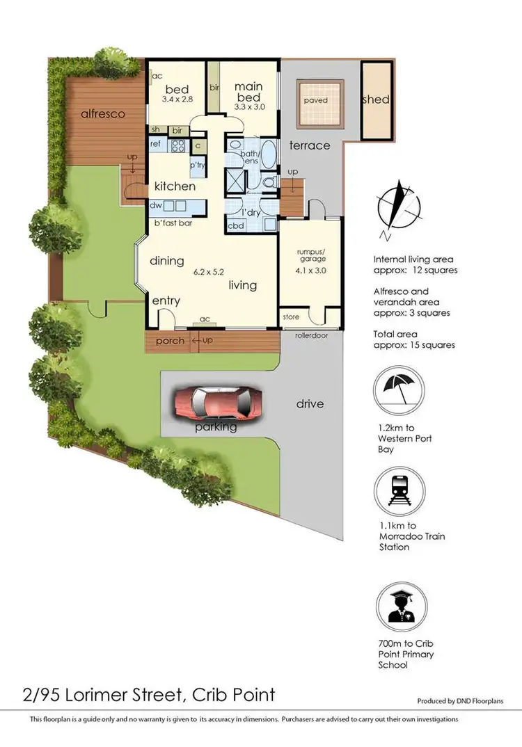 Floorplan of Homely unit listing, 2/95 Lorimer Street, Crib Point VIC 3919
