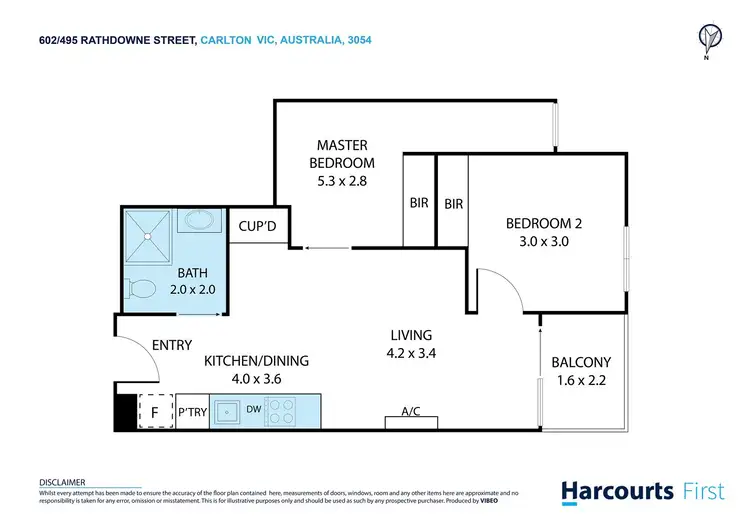 Floorplan of Homely apartment listing, 602/495 Rathdowne Street, Carlton VIC 3053
