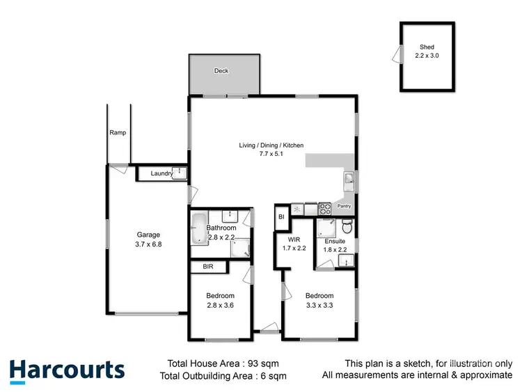 Floorplan of Homely villa listing, 1/5 Hance Road, Howrah TAS 7018