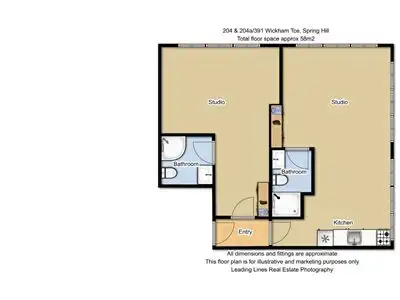Floorplan of Homely unit listing, 204 & 204A/391 Wickham Terrace, Spring Hill QLD