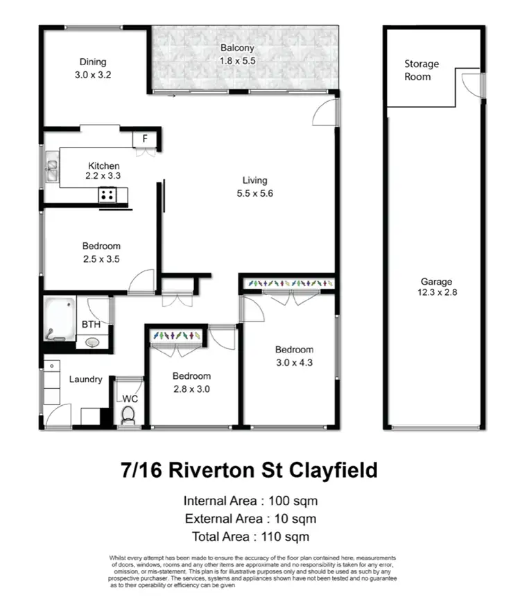 Floorplan of Homely unit listing, 7/16 Riverton St, Clayfield QLD 4011