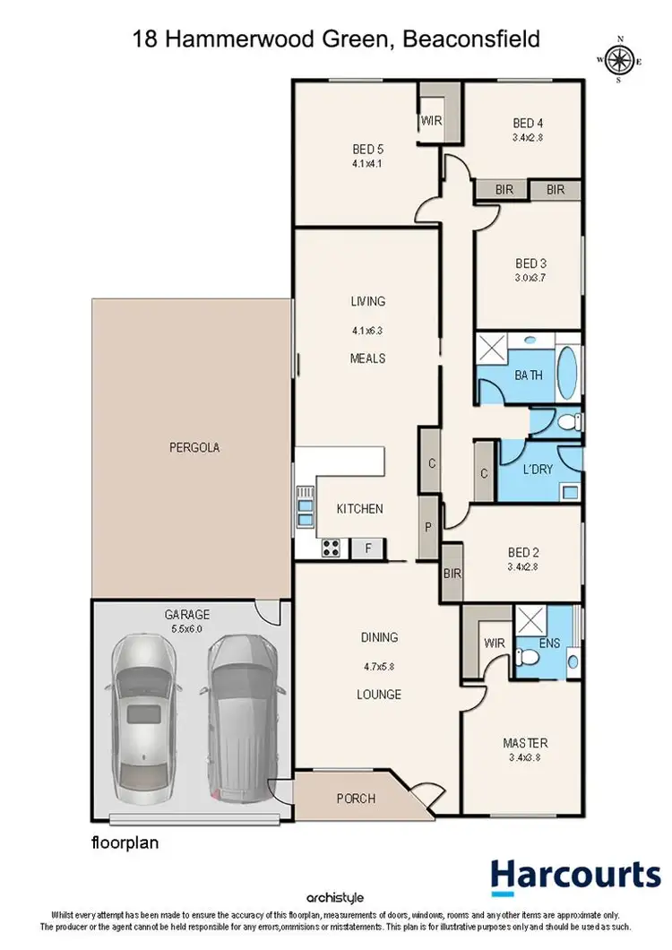 Floorplan of Homely house listing, 18 Hammerwood Green, Beaconsfield VIC 3807