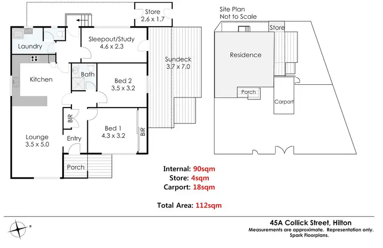 Floorplan of Homely house listing, 45A Collick Street, Hilton WA 6163