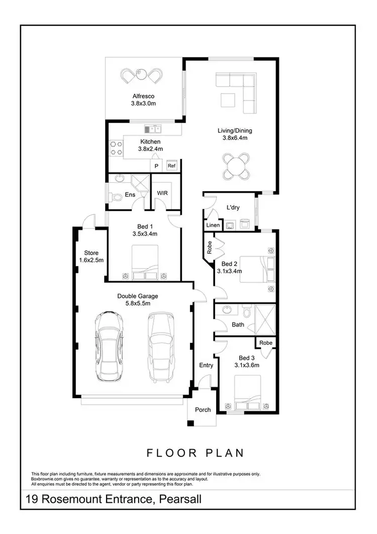 Floorplan of Homely house listing, 19 Rosemount Entrance, Pearsall WA 6065