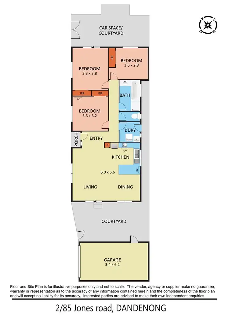 Floorplan of Homely unit listing, 2/85 Jones Road, Dandenong VIC 3175