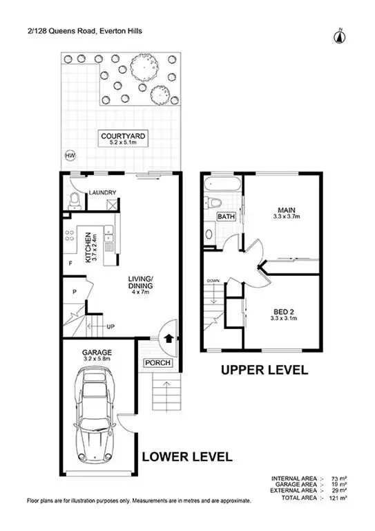 Floorplan of Homely townhouse listing, 2/128 Queens Road, Everton Park QLD 4053